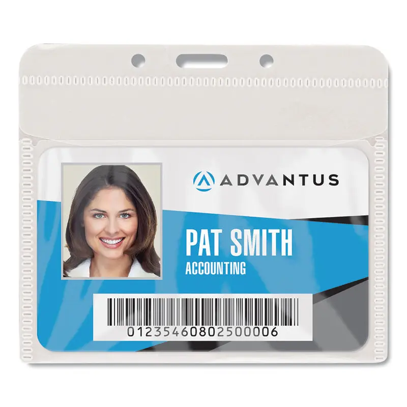 Advantus PVC-Free Badge Holders, Horizontal, Clear 4.5" x 4" Holder, 4.13" x 3.13" Insert, 50/Pack (AVT75603) Pack of 25