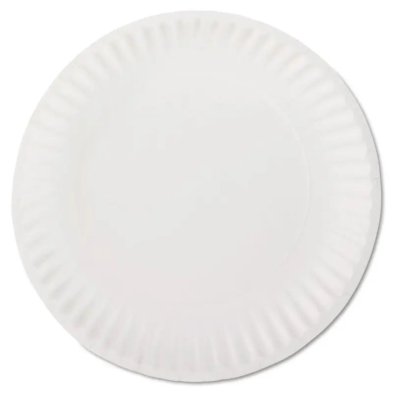 AJM Packaging Corporation White Paper Plates, 9" dia, 100/Pack, 10 Packs/Carton (AJMPP9GREWH) Case of 1000