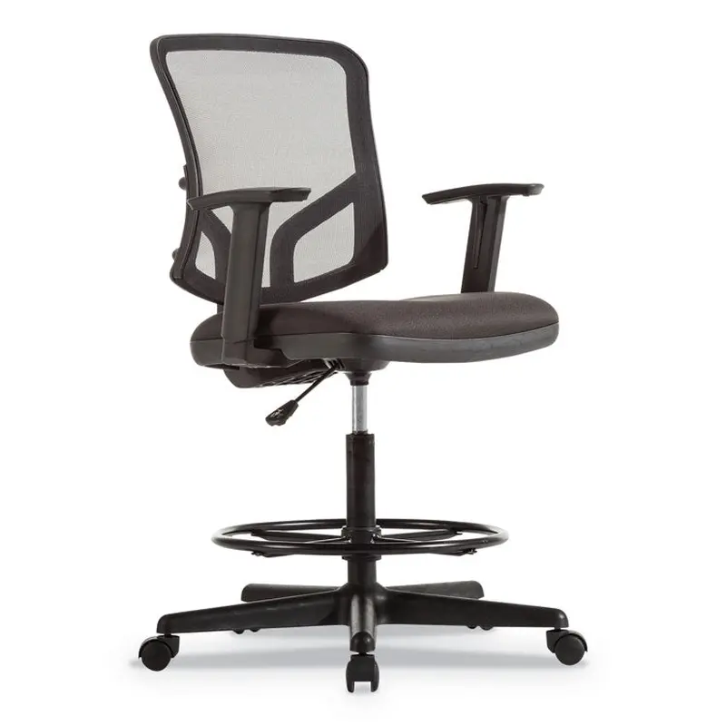 Alera Alera Everyday Task Stool, Fabric Seat, Mesh Back, Supports Up to 275 lb, 20.9" to 29.6" Seat Height, Black (ALETE4617) Each