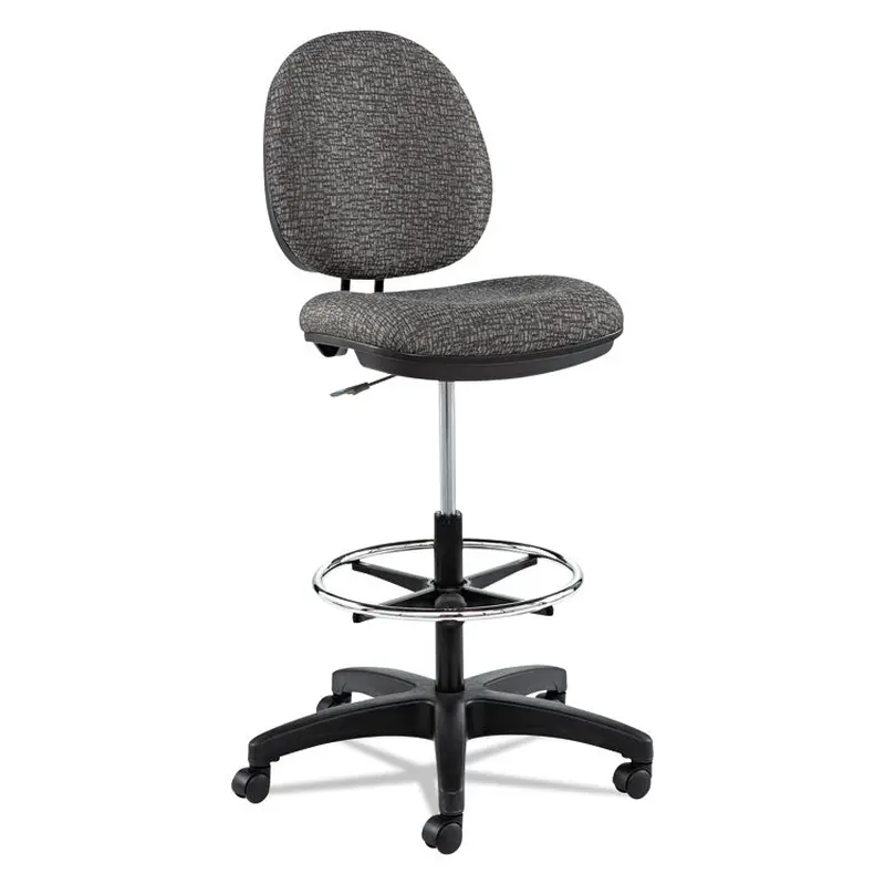 Alera Alera Interval Series Swivel Task Stool, Supports 275 lb, 23.93" to 34.53" Seat Height, Graphite Gray Seat/Back, Black Base (ALEIN4641) Each