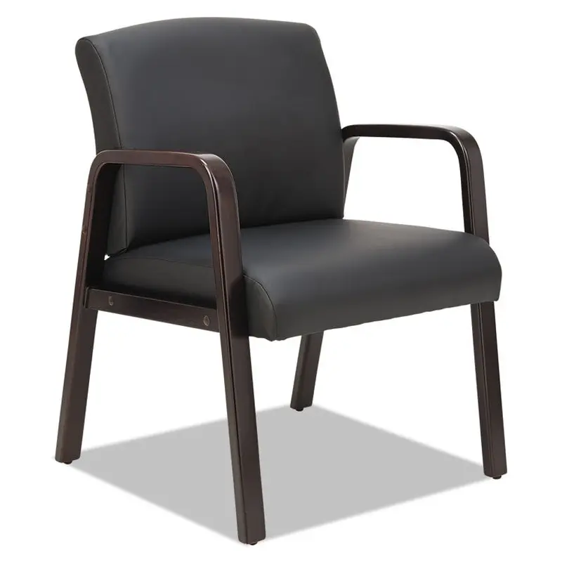 Alera Alera Reception Lounge WL Series Guest Chair, 24.21" x 24.8" x 32.67", Black Seat, Black Back, Espresso Base (ALERL4319E) Each