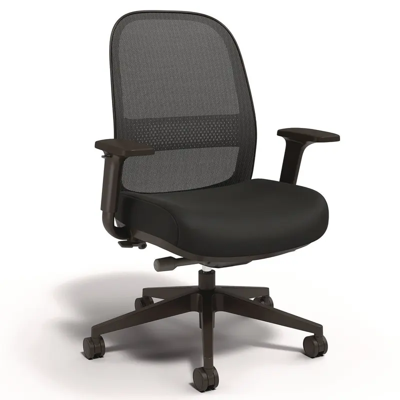 Alera Kempton Ergonomic Fabric Mesh Swivel Task Chair, Supports Up to 275 lb, 18.31 to 22.17 Seat Height, Black Seat/Back/Base (ALEKP42BME17) Each