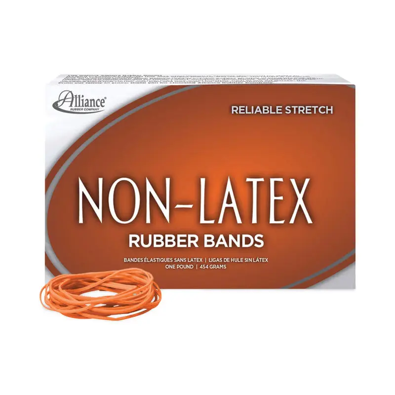 Alliance Non-Latex Rubber Bands, Size 19, 0.04" Gauge, Orange, 1 lb Box, 1,440/Box (ALL37196) Box of 1750