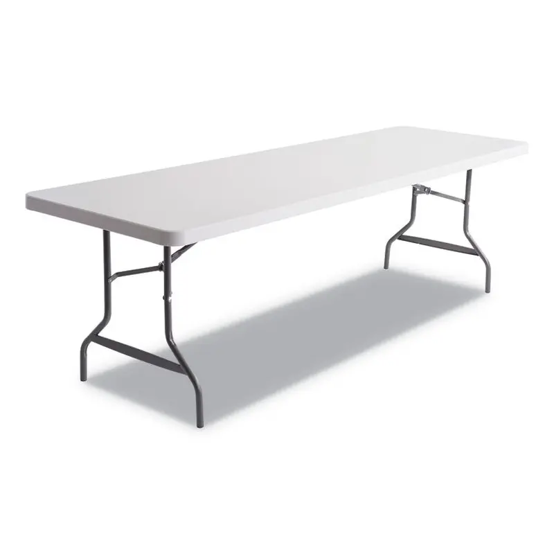 Alera Resin Rectangular Folding Table, Square Edge, 96w x 30d x 29h, Platinum (ALE65601) Each