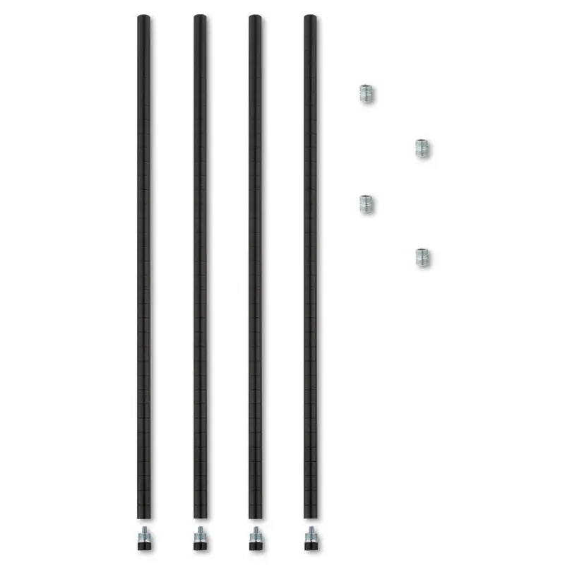 Alera Stackable Posts For Wire Shelving, 36 "High, Black, 4/Pack (ALESW59PO36BL) Pack of 4