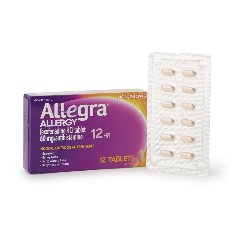 Allegra Allergy Relief 60 mg Strength Tablet 12 per Box (767037_BX) 1/BX