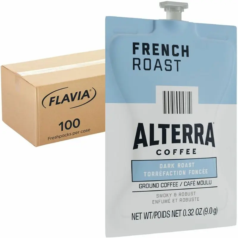 Alterra Alterra French Roast Coffee Freshpack, French Roast, 0.32 oz Pouch, 100/Carton (LAV48010) Case of 100