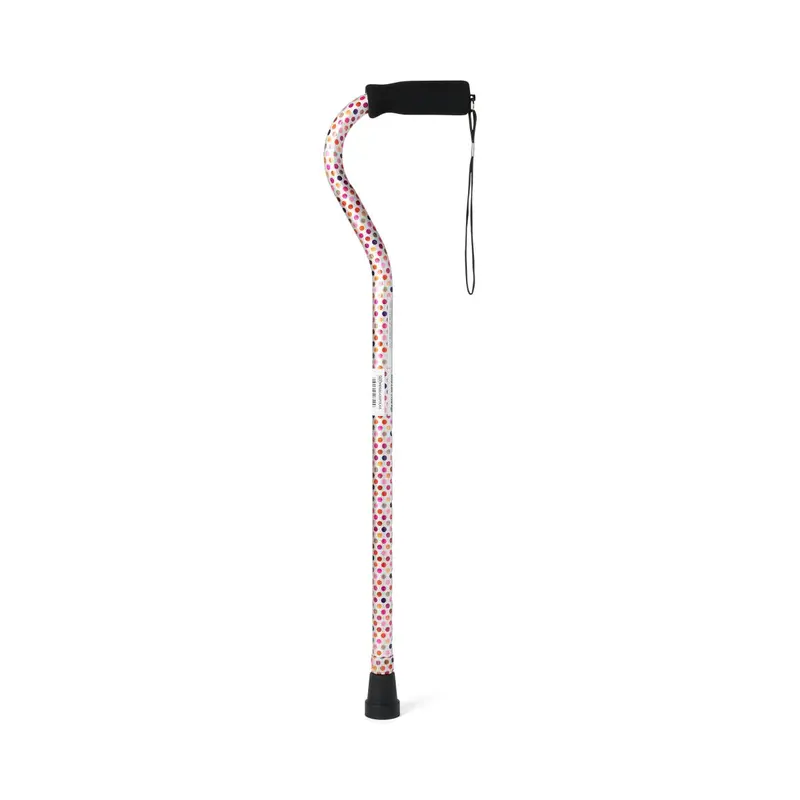 Aluminum Fashion Cane with Offset Handle, Polka Dot, 1 EA (MDS86420POLKH) Each