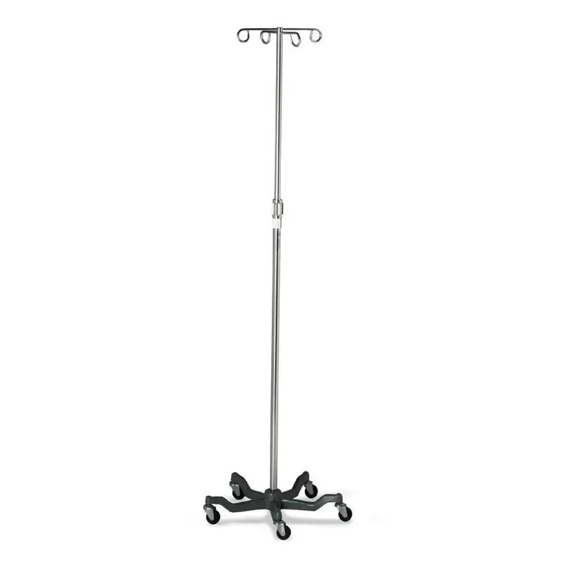 Aluminum 5-Leg IV Pole, 4 Hooks, Heavy-Duty Base, 48" to 80" H, 2/CS (MDS80500) Case of 2