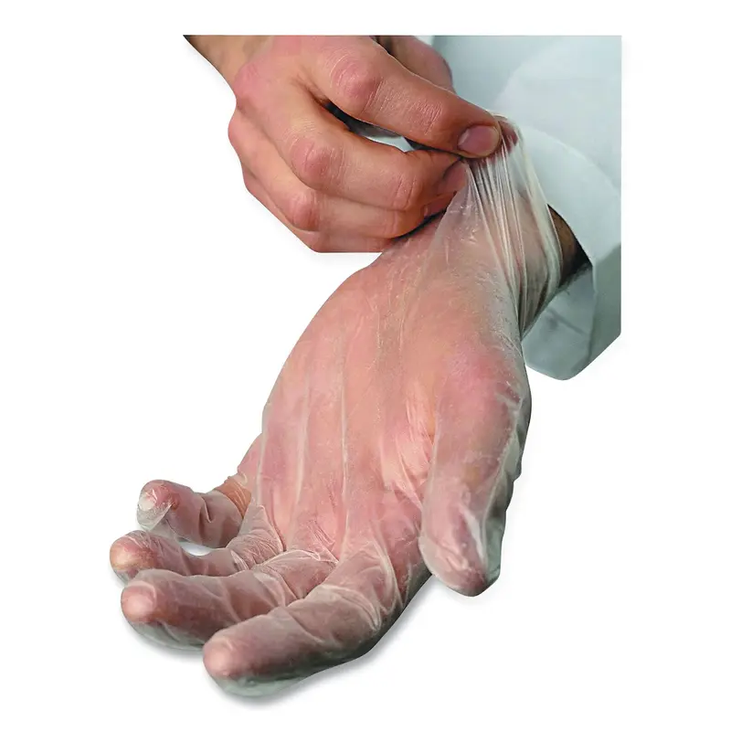 AMBITEX V5101 Series Latex-Free Powdered Vinyl Gloves, 3 mil, Large, Clear, 100/Box (TXIVLG5101) Box of 100