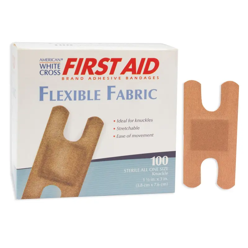 American White Cross Adhesive Strip 1-1/2 X 3 Inch Fabric Knuckle Tan Sterile (161545_CS) 1200/CS