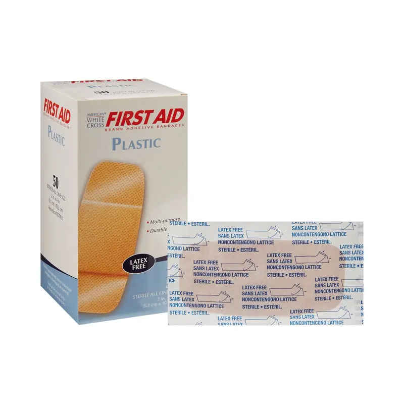 American White Cross Adhesive Strip 2 X 4 Inch Plastic Rectangle Tan Sterile (127038_EA) 1/EA