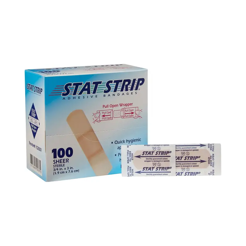 American White Cross Stat Strip Adhesive Strip 3/4 X 3 Inch Plastic Rectangle Tan Sterile (184495_CS) 1200/CS