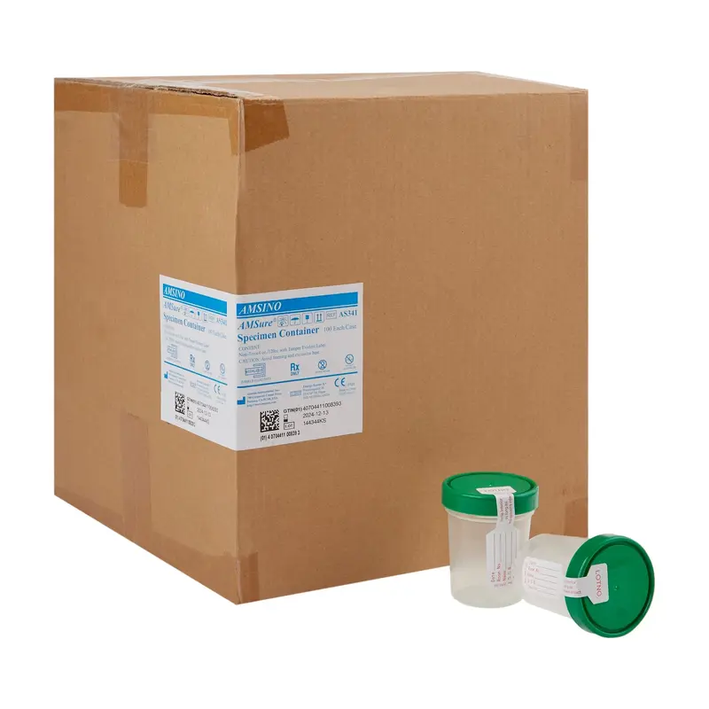 AMSure Specimen Container 120 mL (4 oz.) Screw Cap Patient Information Sterile (771367_EA) 1/EA