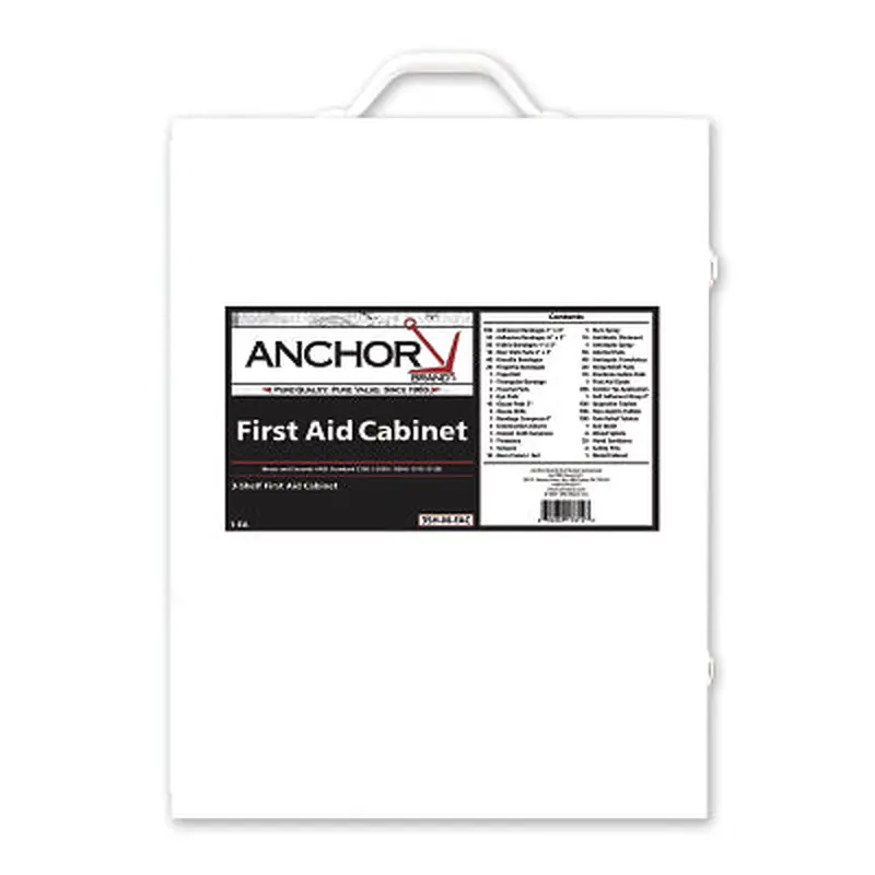 Anchor Brand 3 Shelf First Aid Cabinet, 150 Person, Metal Case, Includes 800 Pieces (101-3SH-M-FAC) Each