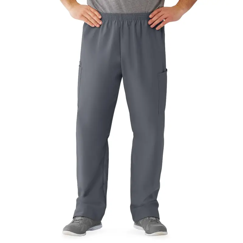 AngelStat Unisex Cargo Scrub Pants with Elastic Waist, Charcoal, Long Inseam, Size XL, 1 EA (674NCCXLL) Each