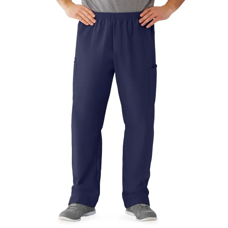 AngelStat Unisex Cargo Scrub Pants with Elastic Waist, Navy, Regular Inseam, Size 4XL, 1 EA (674NNT4XLM) Each