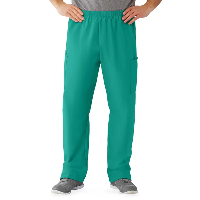 AngelStat Unisex Cargo Scrub Pants with Elastic Waist, Emerald, Regular Inseam, Size M, 1 EA (674NJTMM) Each