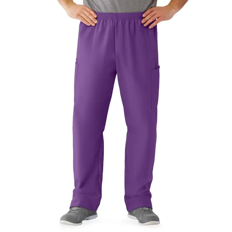 AngelStat Unisex Cargo Scrub Pants with Elastic Waist, Regal Purple, Regular Inseam, Size L, 1 EA (674NRPLM) Each