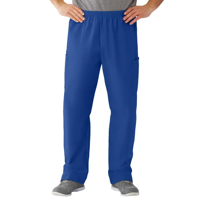AngelStat Unisex Cargo Scrub Pants with Elastic Waist, Sapphire, Regular Inseam, Size L, 1 EA (674NHTLM) Each
