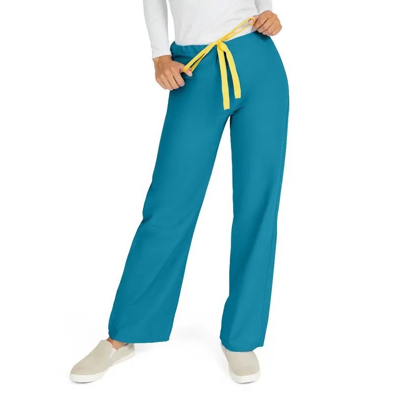 AngelStat Unisex Reversible Scrub Pants with Drawstring Waist, Peacock, Size L, Color Code, 1 EA (600NBTL-CM) Each