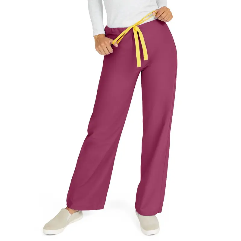 AngelStat Unisex Reversible Scrub Pants with Drawstring Waist, Raspberry, Size S, Angelica Color Code, 1 EA (600NTRS-CA) Each