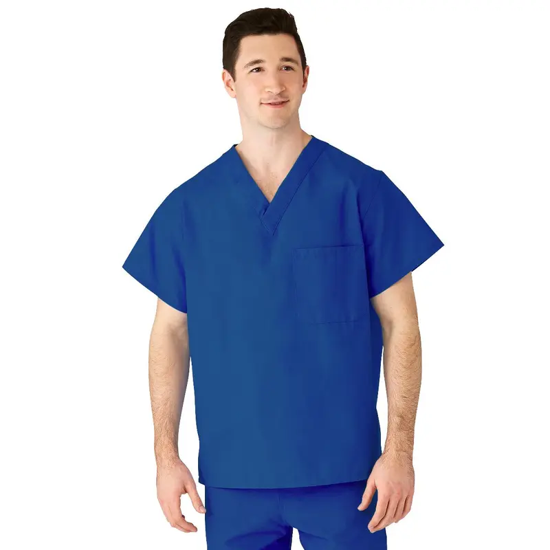 AngelStat Unisex Reversible V-Neck Scrub Top with 2 Pockets, Sapphire, Size 5XL, Color Code, 1 EA (M610NHT5XL-CM) Each