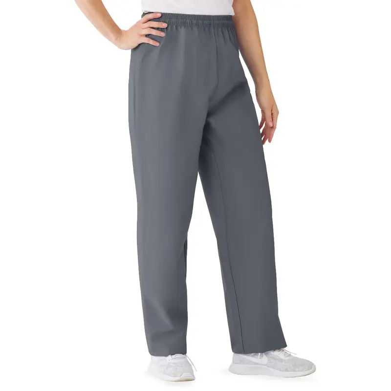 AngelStat Women's Elastic Waist Scrub Pants with Drawstring, Size 4XL, Charcoal, 1 EA (854NCC4XL) Each