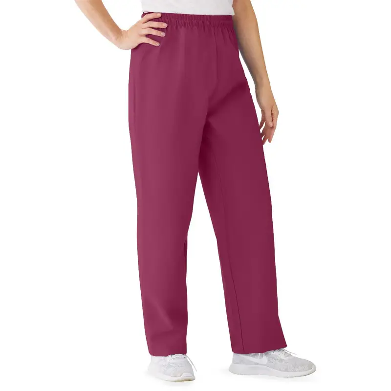 AngelStat Women's Elastic Waist Scrub Pants with Drawstring, Size 5XL, Raspberry, 1 EA (854NTR5XL) Each