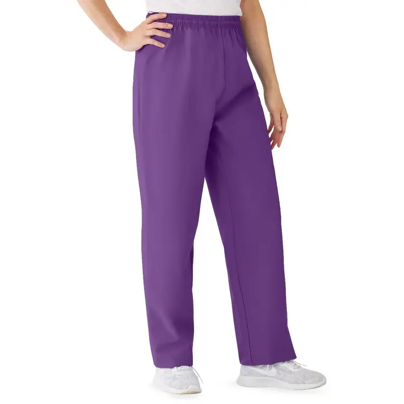 AngelStat Women's Elastic Waist Scrub Pants with Drawstring, Size XL, Purple, 1 EA (854NRPXL) Each