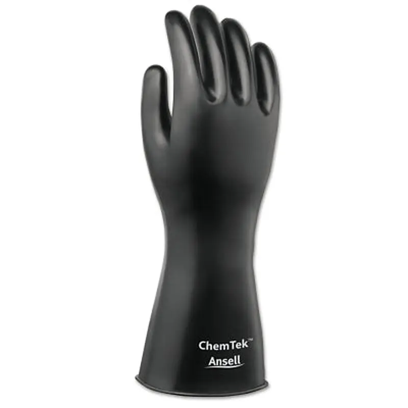 Ansell ChemTek Protective Gloves, Size 9, Black (012-38-514-9) 1 Pair