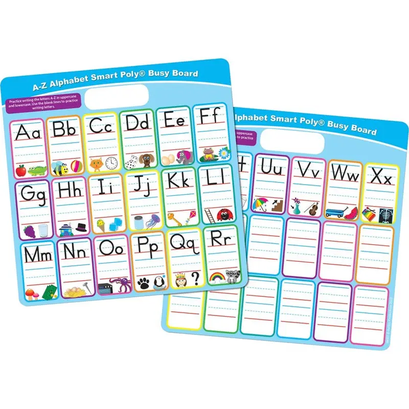 Ashley ABC Fill In Smart Poly Busy Board - 10.8" (0.9 ft) Width x 10.8" (0.9 ft) Height - Poly-coated Cardboard Surface - Square - Each (ASH98007) Each