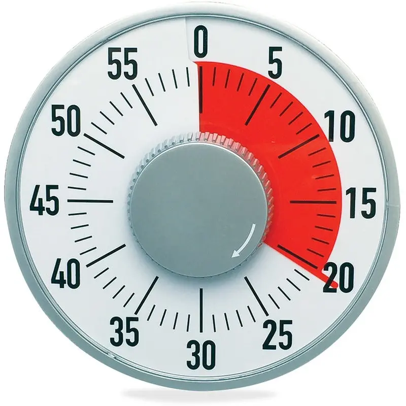 Ashley Big Time To Go Timer, 6-1/4", Gray/White (ASH50102) Each