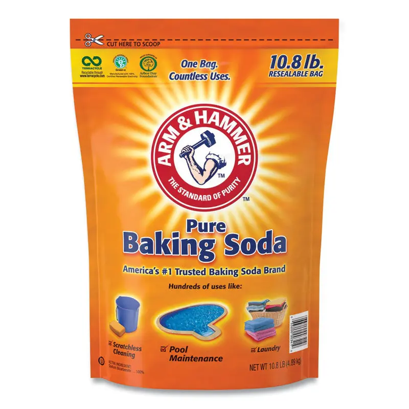 Arm & Hammer Baking Soda, 10.8 lb Bag, 4/Carton (CDC3320000341) Each