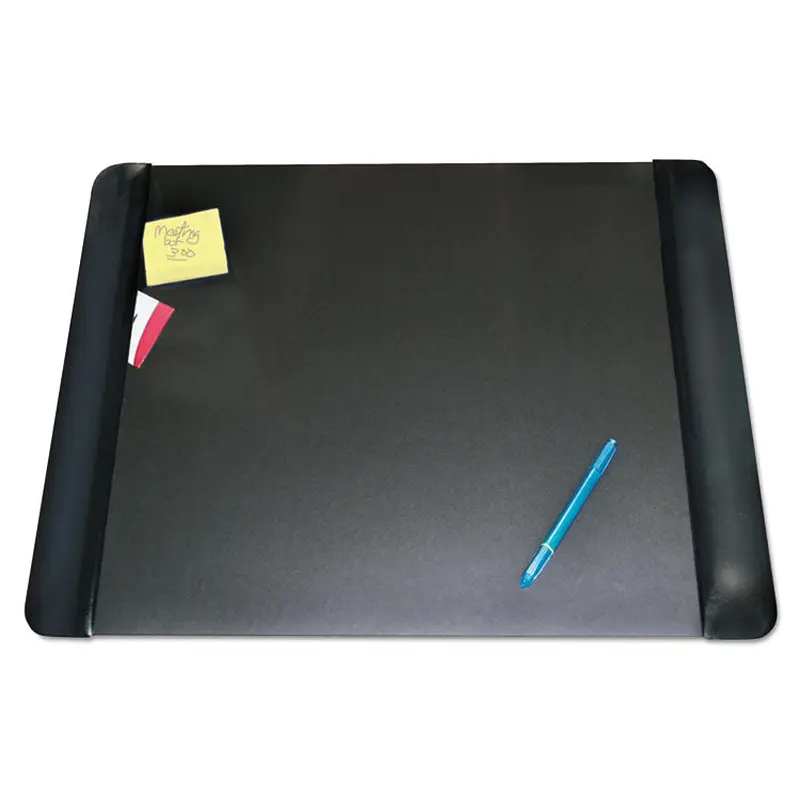 Artistic Executive Desk Pad with Antimicrobial Protection, Leather-Like Side Panels, 24 x 19, Black (AOP413841) Each