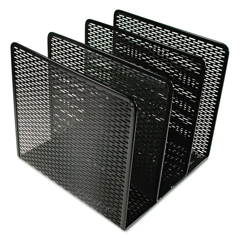 Artistic Urban Collection Punched Metal File Sorter, 3 Sections, Letter Size Files, 8" x 8" x 7.25", Black (AOPART20009) Each