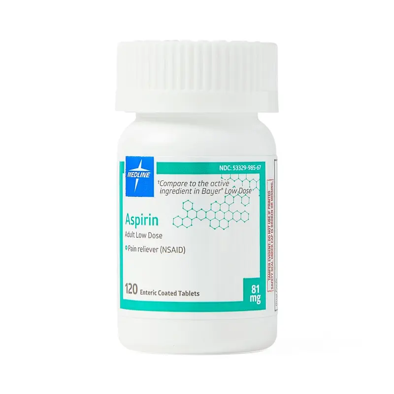 Aspirin, Enteric Coated Tablets, 81 mg, 120/Bottle, 64/CS (OTCM00003) Case of 64