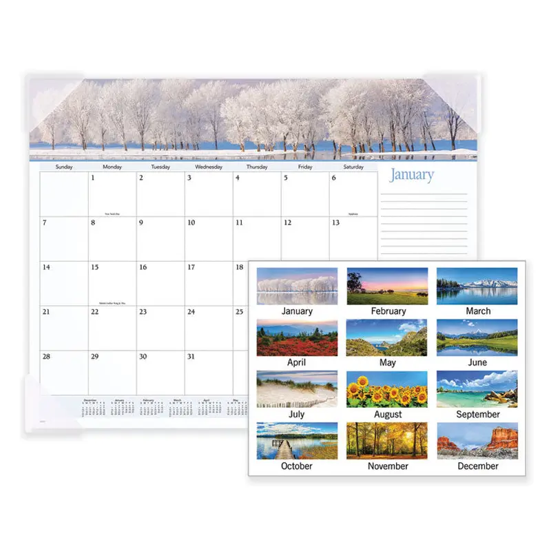 AT-A-GLANCE Landscape Panoramic Desk Pad, Landscapes Photography, 22 x 17, White Sheets, Clear Corners, 12-Month (Jan to Dec): 2026 (AAG89802) Each