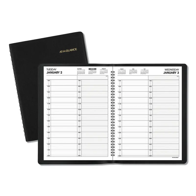 AT-A-GLANCE Two-Person Group Daily Appointment Book, 11 x 8, Black Cover, 12-Month (Jan to Dec): 2026 (AAG7022205) Each