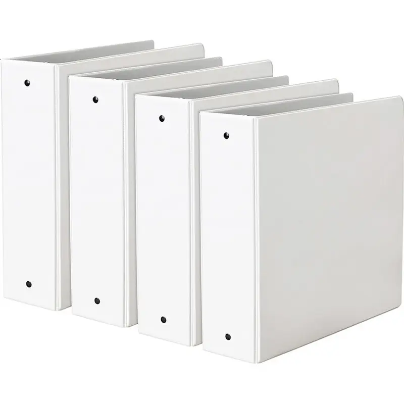 Avery® Economy View Binders, Round Ring, 3" Cap, 11" x 8-1/2", 4/BD, White (AVE05741BD) Pack of 4