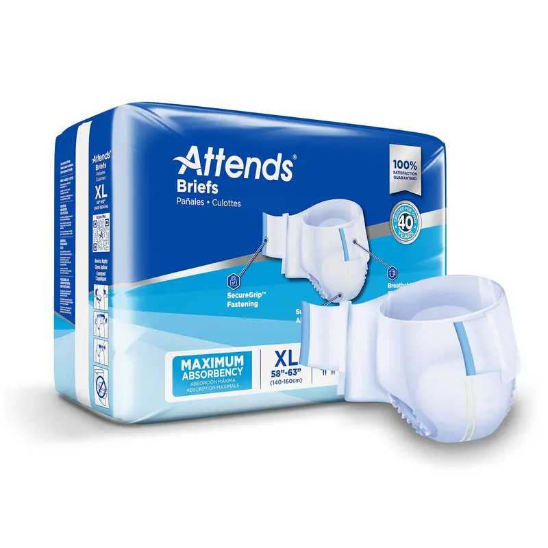 Attends Unisex Incontinence Brief X-Large Disposable Heavy Absorbency (959160_BG) 20/BG