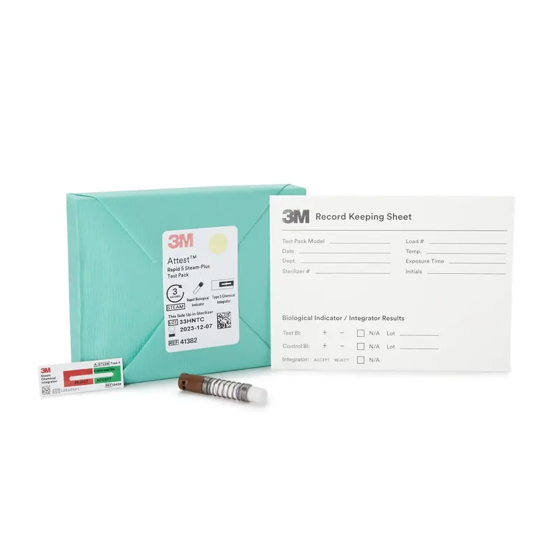 Attest Rapid 5 Steam-Plus Sterilization Biological Indicator Pack Steam 2 Inch Length (566792_CS) 64/CS