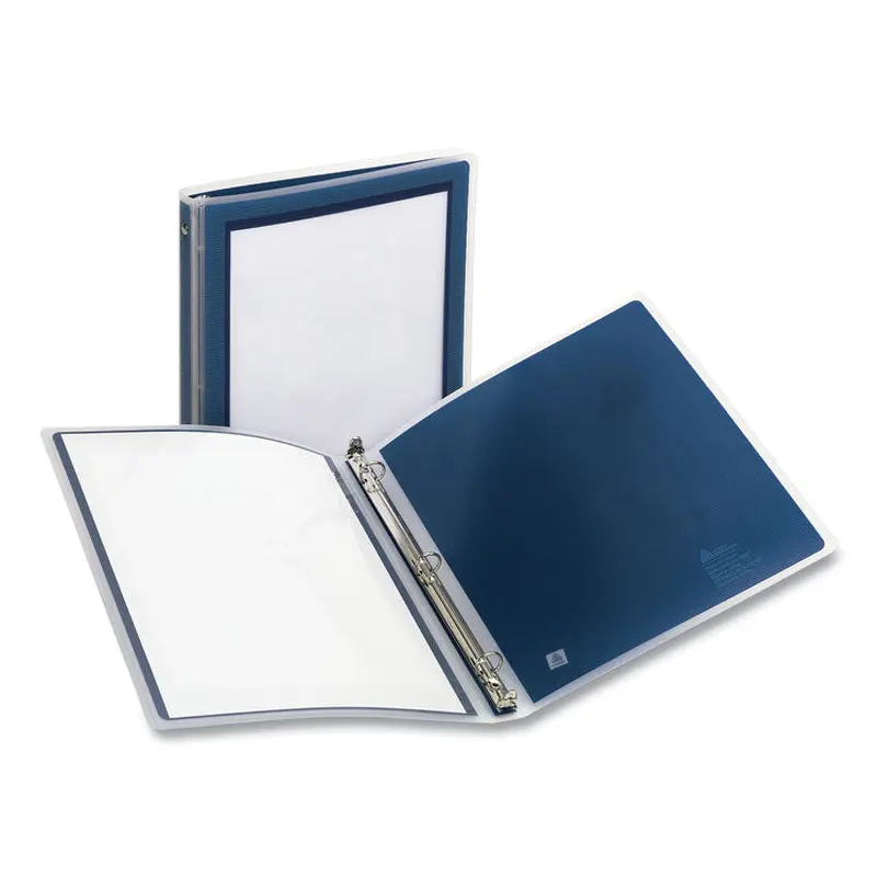 Avery Flexi-View Binder with Round Rings, 3 Rings, 0.5" Capacity, 11 x 8.5, Navy Blue (AVE15766) Each