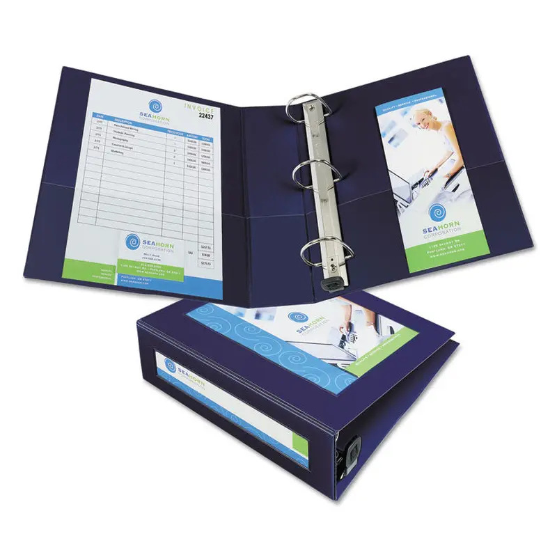 Avery Framed View Heavy-Duty Binders, 3 Rings, 3" Capacity, 11 x 8.5, Navy Blue (AVE68038) Each
