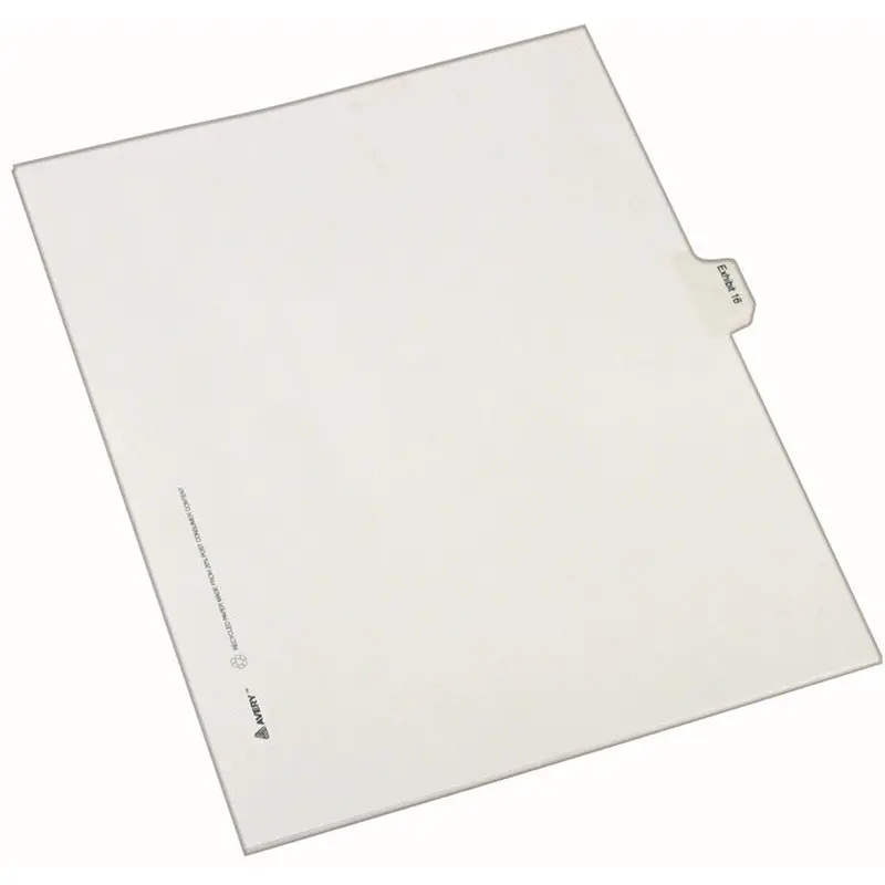 Avery® Allstate Individual Legal Dividers, Letter Size, EXHIBIT 16, White (AVE82148) Set of 25
