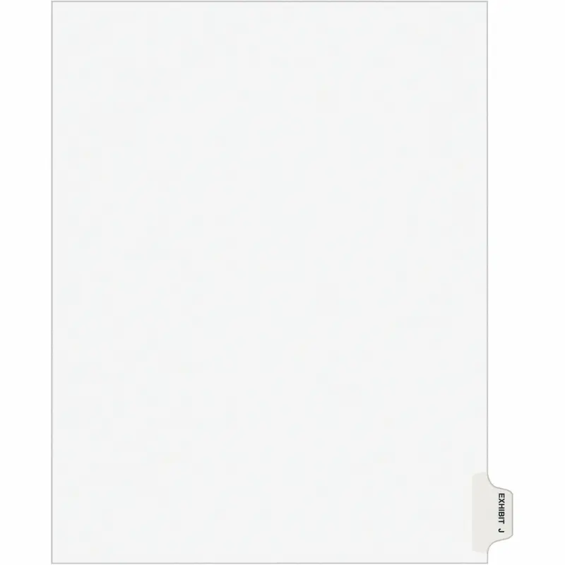 Avery® Avery-Style Preprinted Legal Side Tab Divider, Exhibit J, Letter, White, 25/Pack (AVE01380) Pack of 25