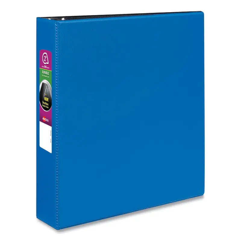 Avery Durable Non-View Binder with DuraHinge and Slant Rings, 3 Rings, 2" Capacity, 11 x 8.5, Blue (AVE27551) Each