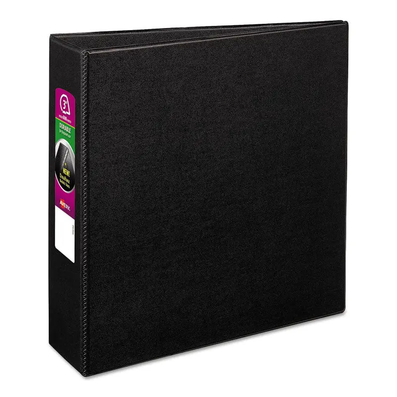 Avery Durable Non-View Binder with DuraHinge and Slant Rings, 3 Rings, 3" Capacity, 11 x 8.5, Black (AVE27650) Each