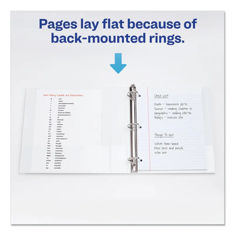 Avery Durable View Binder with DuraHinge and EZD Rings, 3 Rings, 1" Capacity, 11 x 8.5, White, (9301) (AVE09301) Each