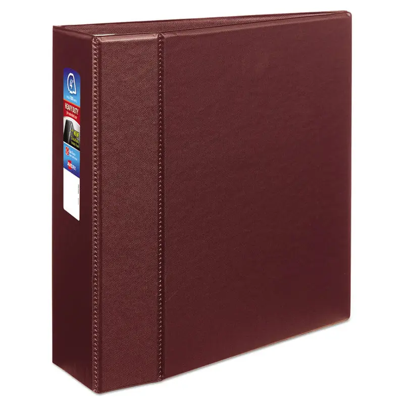 Avery Heavy-Duty Non-View Binder with DuraHinge and Locking One Touch EZD Rings, 3 Rings, 4" Capacity, 11 x 8.5, Maroon (AVE79364) Each